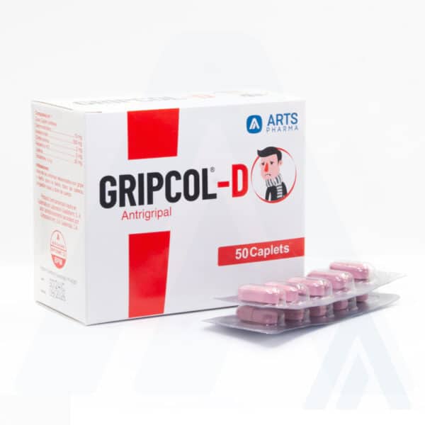 GRIPCOL D - Tabletas - Dextrometorfano + Acetaminofén + Clorfeniramina + Fenilefrina + Cafeína